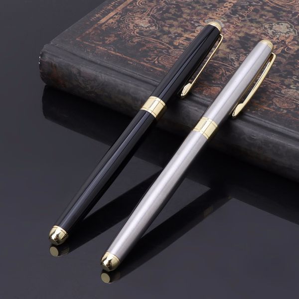 

2018 fine rod writing metal classic signature ballpoint pen school office business stationery writing pen supplies 2 colors, Blue;orange