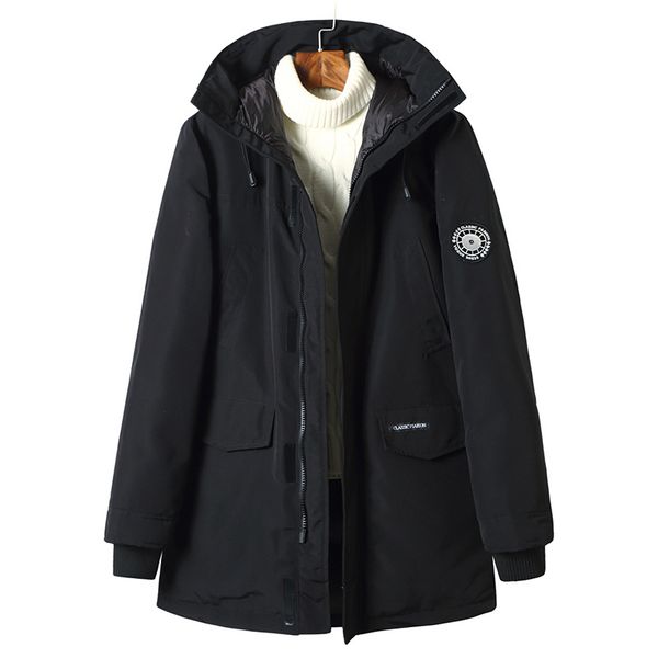 

new winter extra large yards cotton padded clothes men thickening hooded young warm camouflage coat plus size -4xl5x6xl7xl8xl, Black