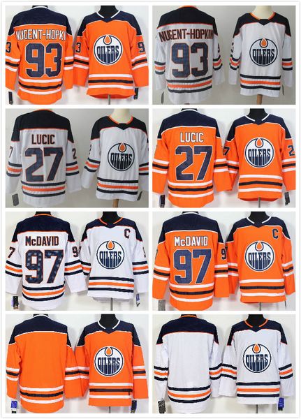

Men 039 ice hockey edmonton hockey jer ey 19 patrick maroon 27 milan lucic 99 gretzky 97 mcdavid 93 ryan nugent hopkin orange blue whi