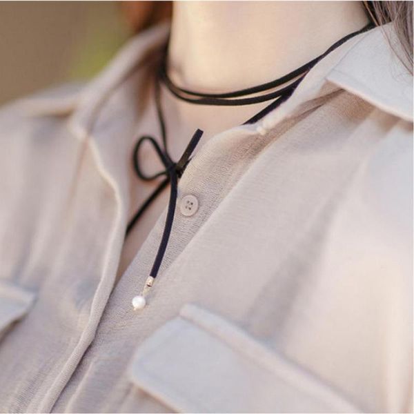 

new korean fashion personality wild tidal range of sub-rope necklace imitation pearl necklace pendant diy creative energy choker, Silver