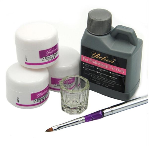 Wholesale- Hot Sale Pro Acrylic Nail Powder Liquid 120ML Brushes Deppen Dish Acryl Poeder Nail Art Set Design Acrilico Manicure Kit 153#