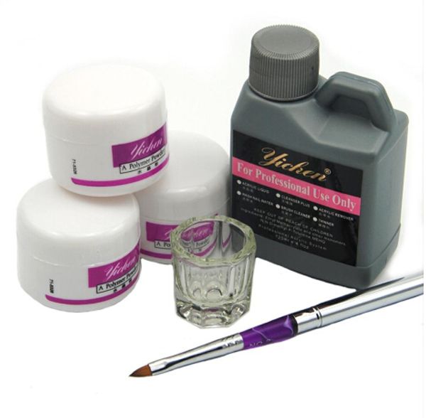

wholesale- pro acrylic nail powder liquid 120ml brushes deppen dish acryl poeder nail art set design acrilico manicure kit 153#