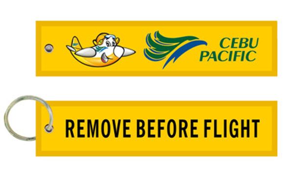 Remover Antes do Vôo Cebu Pacific Philippine Airlines Tecido Bordado Chave Tags 13x2.8 cm 100 pcs muito