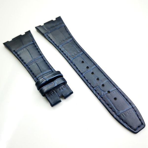 

26мм / 18мм Темно-синий роскошный высококачественный ремешок из телячьей кожи для AP