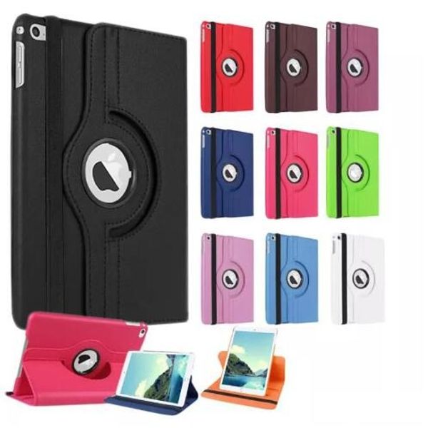 

360 degree rotary stand pu leather cover cases for ipad mini 123/4 234 5 6 new ipad 2017 pro 10.5