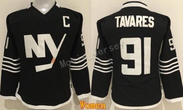 

Women John Tavares Jersey 91 New York Islanders Woman Ice Hockey Jerseys Black Premier Alternate All Stitched Fashion Best Quality On Sale