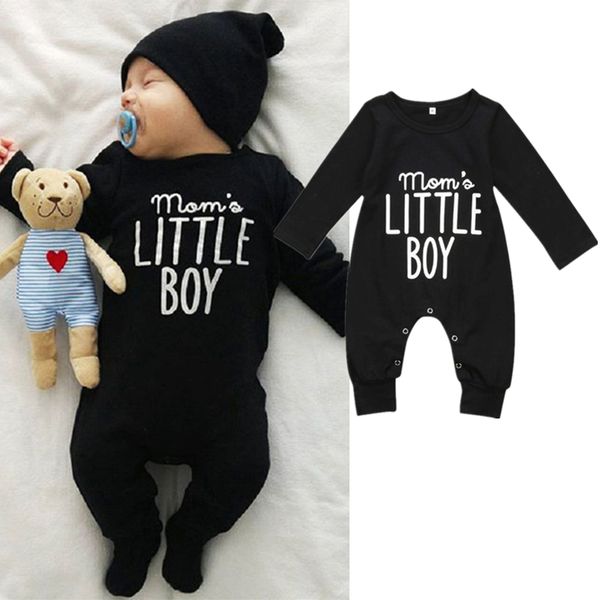 

Младенческой мальчик черный с длинным рукавом комбинезон Комбинезон пижамы Пись