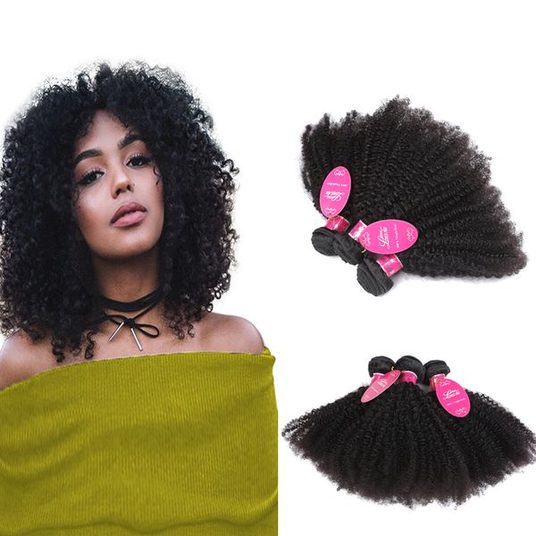 8a Brazilian Afro Kinky Curly Hair Weave 3 Bundles Unprocessed