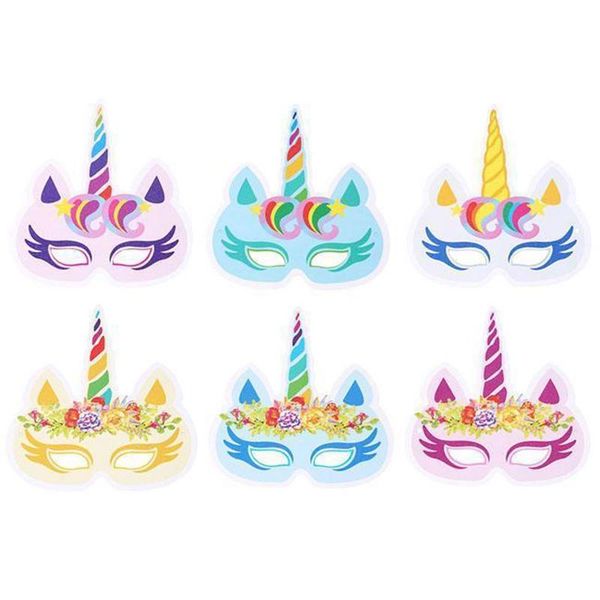 Satin Al Glitter Unicorn Kagit Maske 12 Adet Cocuklar Icin