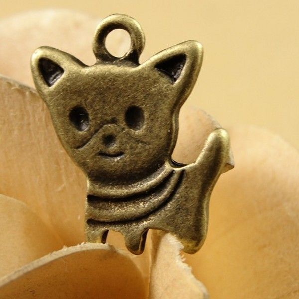 

300 pcs antique bronze dog charms pendant 22*19mm good for diy craft, jewelry making, ing, Bronze;silver