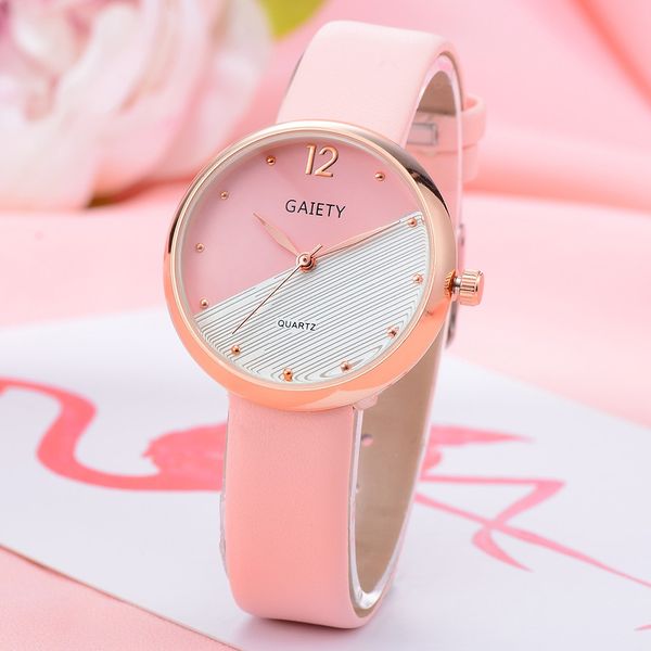 

woman fashion leather band analog quartz wrist watch clock simple casual women men watches ladies minimalist leather strap watch, Slivery;brown