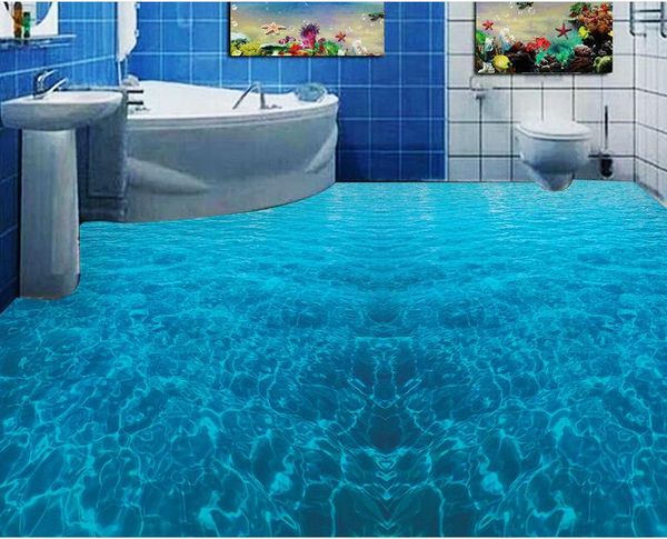 pavimento in vinile pvc bagno WC bagno oceano Pittura carta da parati in PVC