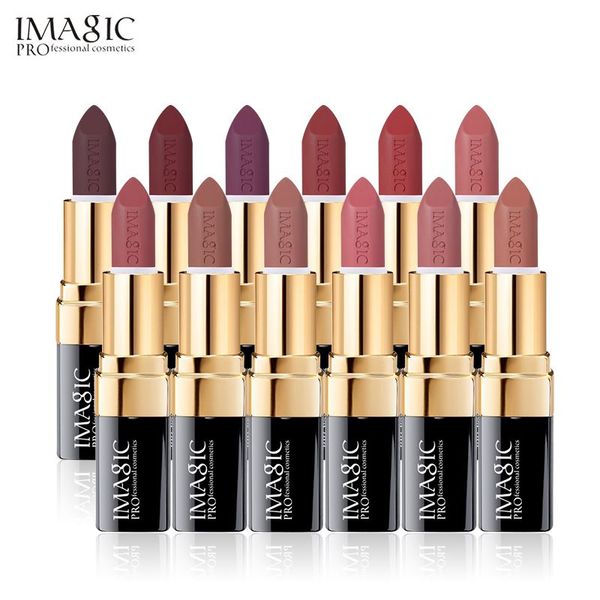 

2018 new imagic lipstick moisturizer lips smooth lip stick long lasting charming lip lipstick cosmetic beauty makeup 12 colors 144pcs/lot
