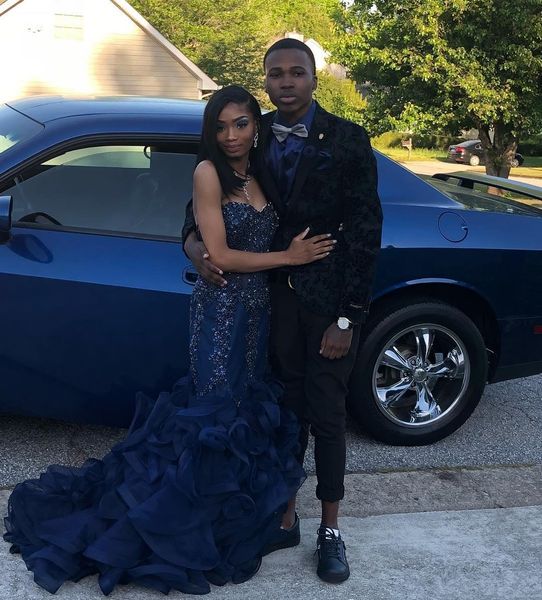 

sparkly navy blue mermaid prom dresses beads crystals sequined floor length sweetheart ruffles formal dresses evening wear custom hy4122, Black