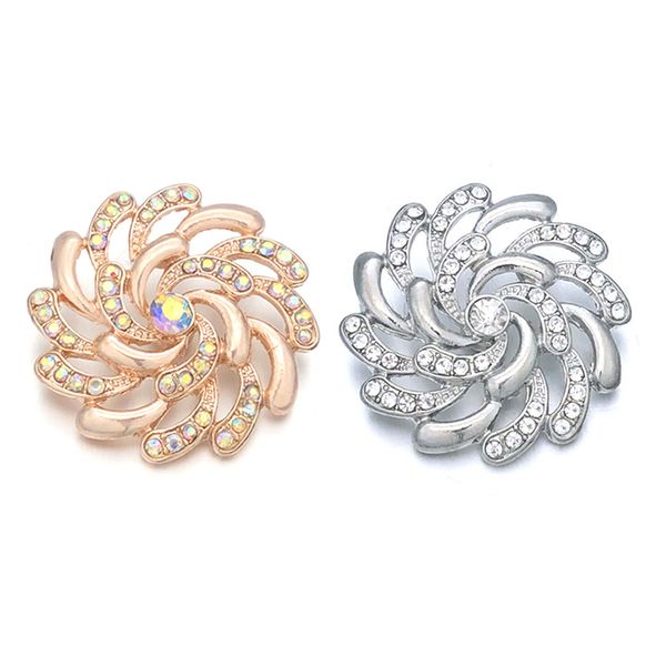 

wholesale w444 3d 18mm 30mm rhinestone metal snap button for bracelet necklace interchangeable jewelry women accessorie findings