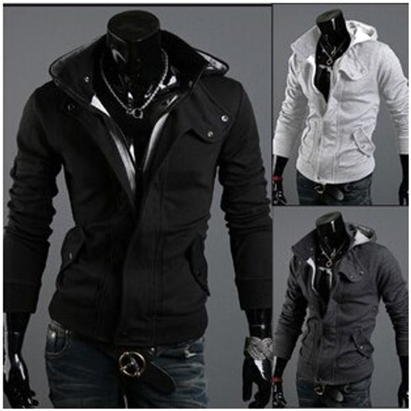

fashion men coat mens casual good jacket coat men clothes cardigan style jacket 3 colors size m-xxxl, Black;brown