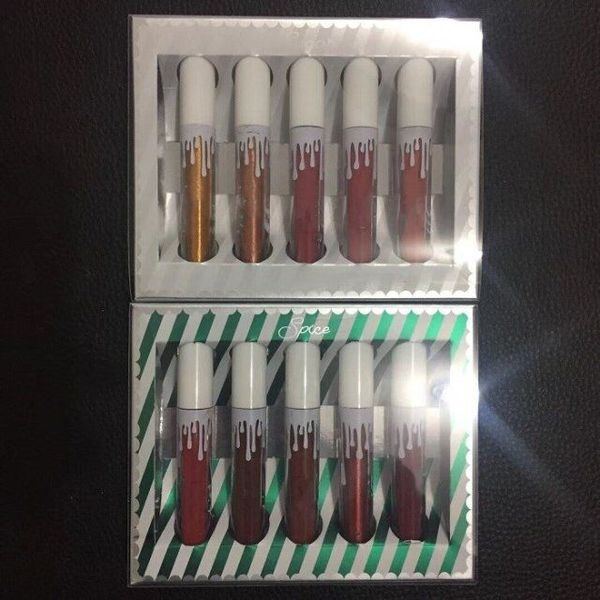 

lip gloss makeup holiday set matte shimmer lipstick 5pcs 2kinds sugar/spice lip gloss set