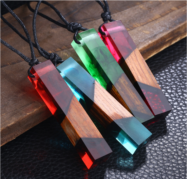 

european and american solid wood pendant ocean solidified resin fashion dly women's necklace, Silver