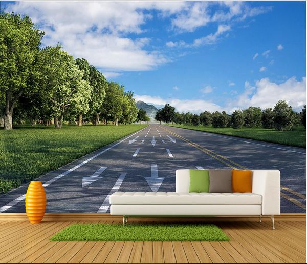 

3d wallpaper custom p mural hd road highway blue sky background mural murals wallpaper for walls 3 d