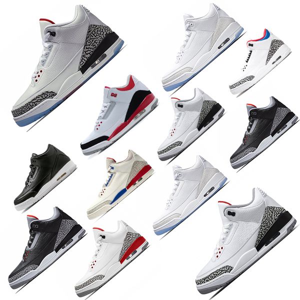 

Hot sale J3 men basketball shoes 3 International Flight USA QS Katrina Tinker JTH Free Throw Line white Black Cement sports sneaker 41-47