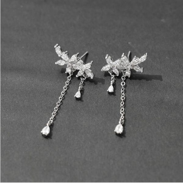 

earrings s925 sterling silver earrings for women tassel flowers earrings fashion of shipping, Golden;silver