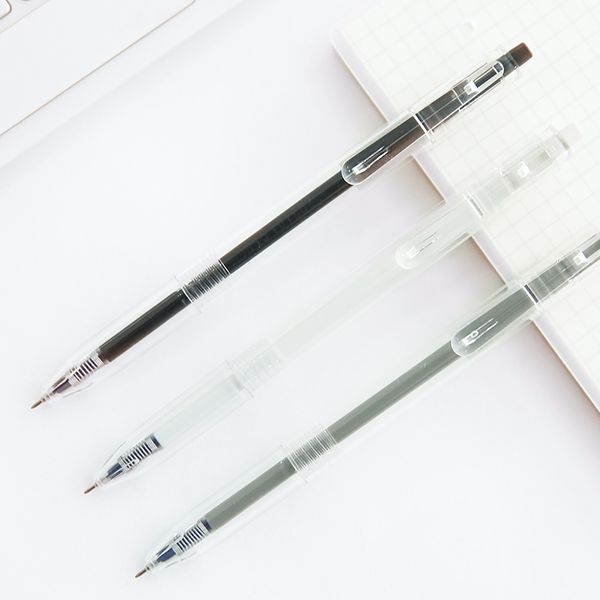 

mirui stationery solid transparent gel pen office signature pull cap pen