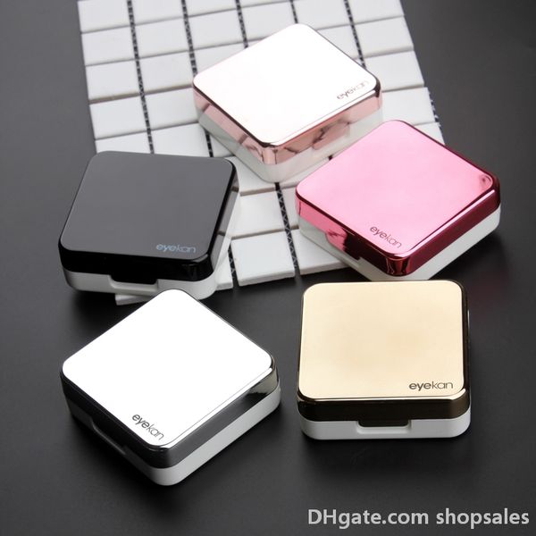 

reflective cover contact lens case with mirror color contact lenses case container cute lovely travel kit box women