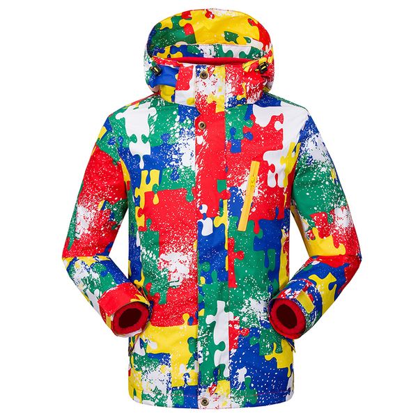 

boys and girls winter snow jacket snowboard jacket windproof waterproof warm coat children's camouflage skateboard two-piece