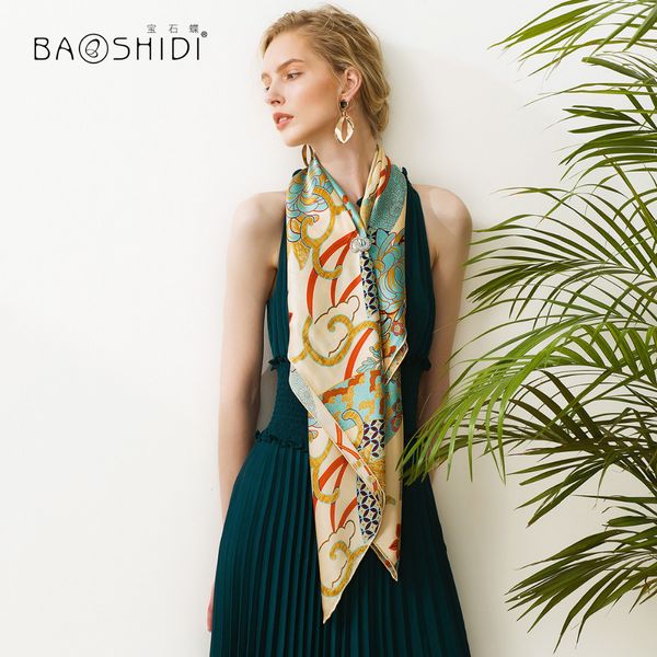 

baoshidi]2018 new arrival, 16m/m 100% silk satin scarf,fashion square scarves women infinity shawl,christmas gift for female