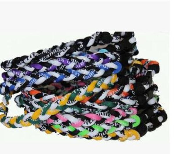 100 pz titanio 3 corde intrecciate collana baseball football molti colori nave casuale