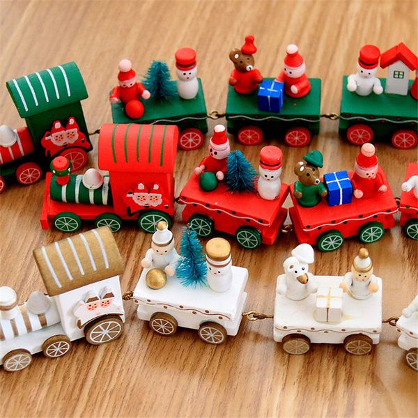 Christmas Decorations For Home Xmas Wooden Little Train Christmas