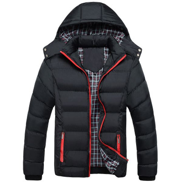 

big size jacket men winter jacket casual slim cotton with hooded parkas casaco masculino hooded for men, Black;brown