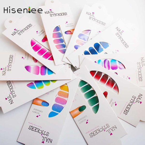 

shiny glamour gradient color sweet fashion stickers diy popular nail art decal paper accessories decoration, Black