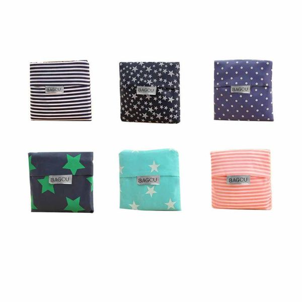 

eco friendly foldable shopping bag nylon fabric reusable food grocery organizer market bags tote environment handbags
