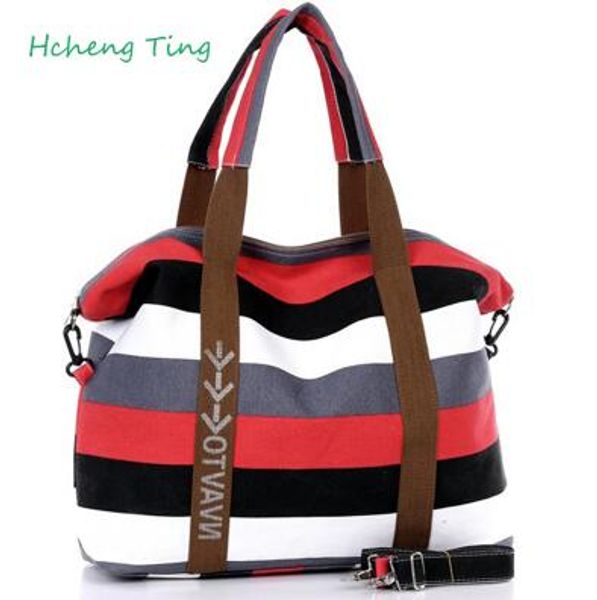 

tote retro messenger large femininas stripe shoulder purse ladies women bag beach summer shopping canvas bolsa bag bags handbags glmdr, Red;black