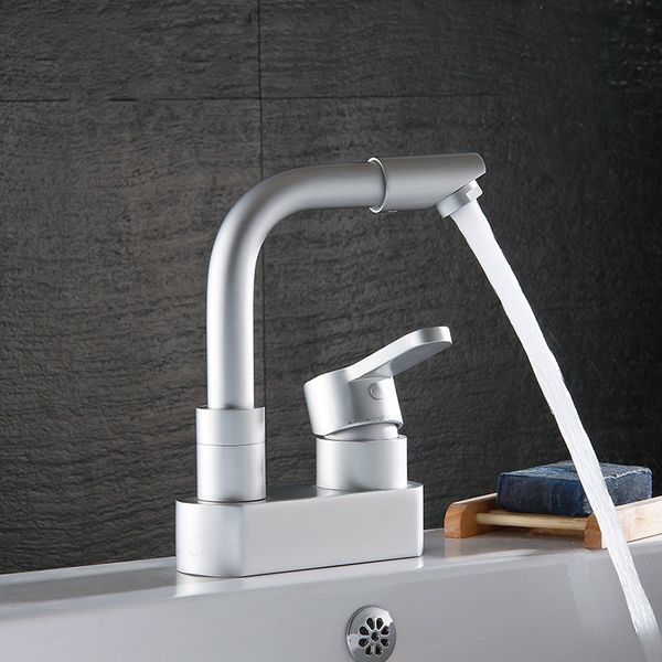 

deck mounted basin faucet single hole cold and water mixer bathroom basin mixer space aluminum basin sink faucet