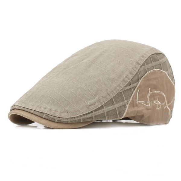 

vintage washed cotton patchwork beret women men adjustable newsboy hat sunscreen trip outdoor flat cap visor 2017 summer, Blue;gray