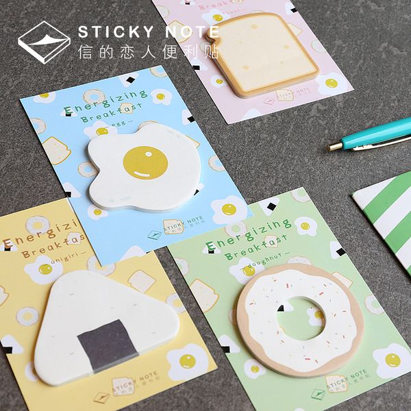

novelty energizing breakfast memo pad sticky notes memo notstationery papelaria escolar school supplies