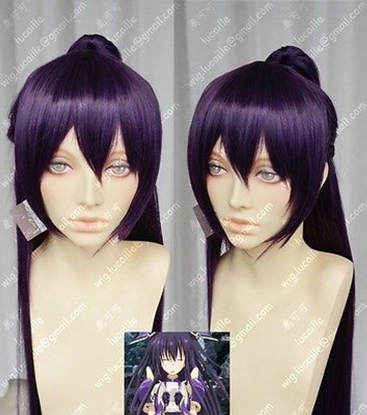 

fashion purple long cosplay straight synthetic wigs hair 100cm, Black;brown