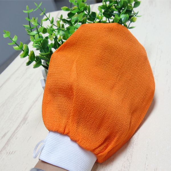 

2015 sell 20pcs/lot orange kessa glove turkish hammam scrub mitt exfoliating scrub mitt bath glove skin towel korea glove
