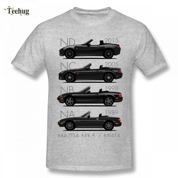 

mazda mx5 evolution black car t shirt male leisure streetwear for male summer 100% cotton camiseta, White;black
