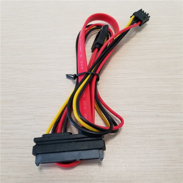 

Wholesale 100pcs/lot 2-in-1 7Pin SATA DATA + 4Pin FDD Floppy Power Combo 7+15 Pin SATA Conjoint Cable