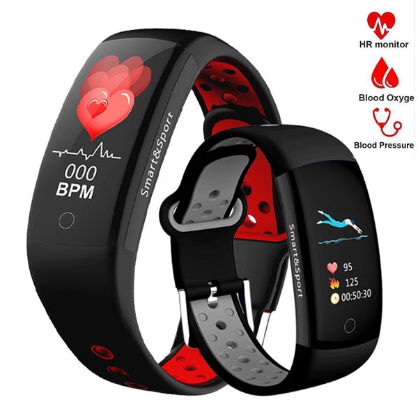 

q6 smart watch women men heart rate monitor blood pressure running fitness pedometer intelligent watch sport bracelet smartwatch, Slivery;brown