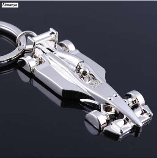 

new arrive racing key chain silver alloy full wheel car key chain f1 racing car keychain for christmas gift key ring #17026