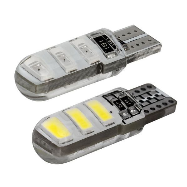 

20x t10 194 168 w5w 6 smd 5630 5730 led silica gel waterproof wedge light car turn side light marker lamp parking bulb 12v