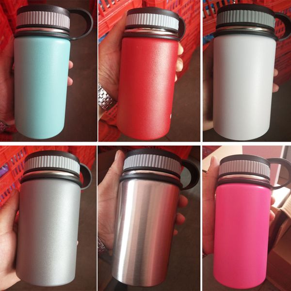 

12oz vacuum water bottle insulated 304 stainless steel water bottle wide mouth travel water bottles with filp lids cup fhh7-1160a