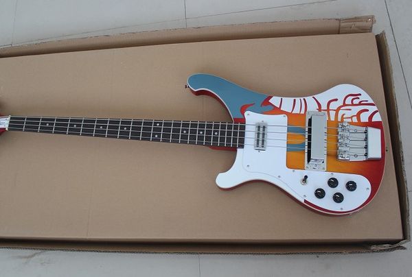 

left handed custom multi color 4 strings bass guitar 4003 rick electric bass south korea imported accessories