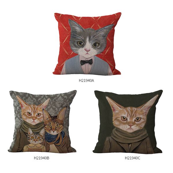 

45 * 45cm polyester cartoon cat pillow case decorative waist square pillowcase home bay window bedside pillow cover