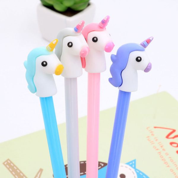 

2 pcs creative 0.5mm unicorn pen cute cartoon office gel pens for writing kids gift korean stationery kawaii school supplies