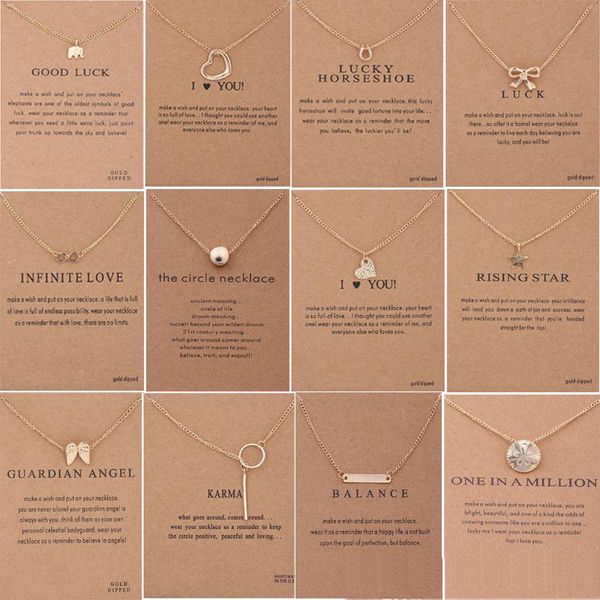 

60 styles dogeared choke necklace with card golden silver color good luck elephant pendant noble choker valentine christmas gift